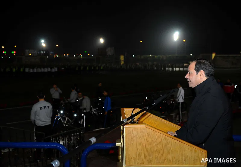 Egyptian President Abdel Fattah al-Sisi visits the police Academy, in Cairo, Egypt, on February 24, 2017. Photo by Egyptian President Office