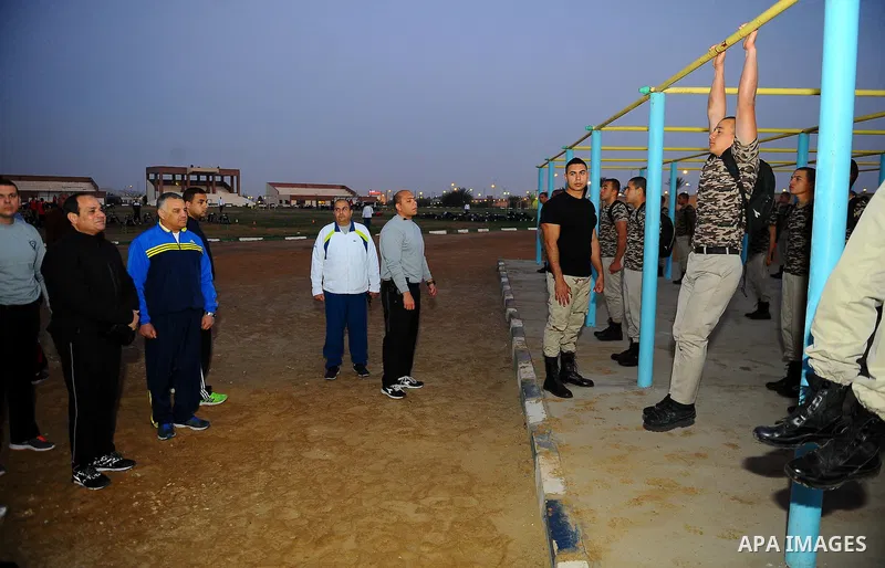 Egyptian President Abdel Fattah al-Sisi visits the police Academy, in Cairo, Egypt, on February 24, 2017. Photo by Egyptian President Office