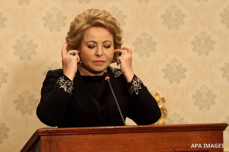 Speaker of the Egyptian parliament Ali Abdelaal and Russian Federation Council Speaker Valentina Matvienko, attend a joint press conference in Cairo, Egypt, on March 04, 2017. Photo by Stranger