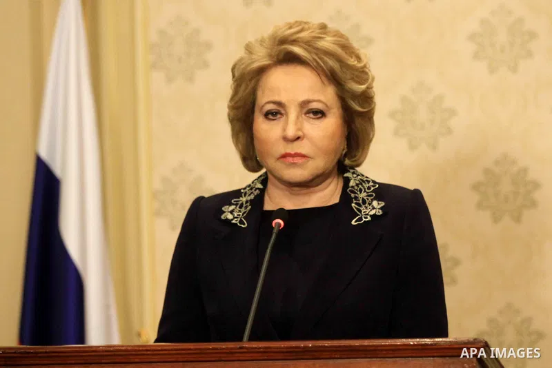 Speaker of the Egyptian parliament Ali Abdelaal and Russian Federation Council Speaker Valentina Matvienko, attend a joint press conference in Cairo, Egypt, on March 04, 2017. Photo by Stranger