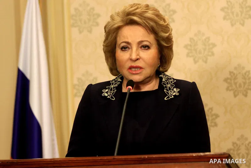 Speaker of the Egyptian parliament Ali Abdelaal and Russian Federation Council Speaker Valentina Matvienko, attend a joint press conference in Cairo, Egypt, on March 04, 2017. Photo by Stranger
