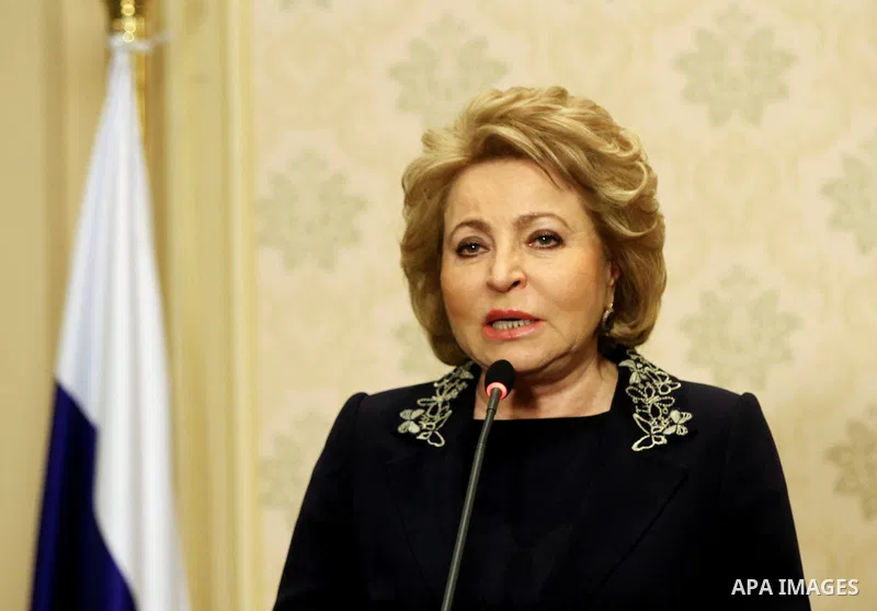 Speaker of the Egyptian parliament Ali Abdelaal and Russian Federation Council Speaker Valentina Matvienko, attend a joint press conference in Cairo, Egypt, on March 04, 2017. Photo by Stranger
