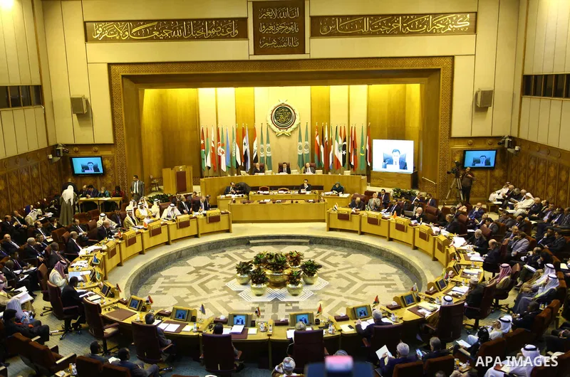 Arab ministers and officials meet during talks on the latest developments in the Middle East, at the Arab League Headquarters, in Cairo, Egypt, Tuesday, March 7, 2017. Photo by Stringer