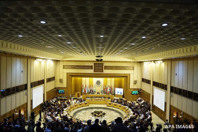 Arab ministers and officials meet during talks on the latest developments in the Middle East, at the Arab League Headquarters, in Cairo, Egypt, Tuesday, March 7, 2017. Photo by Stringer