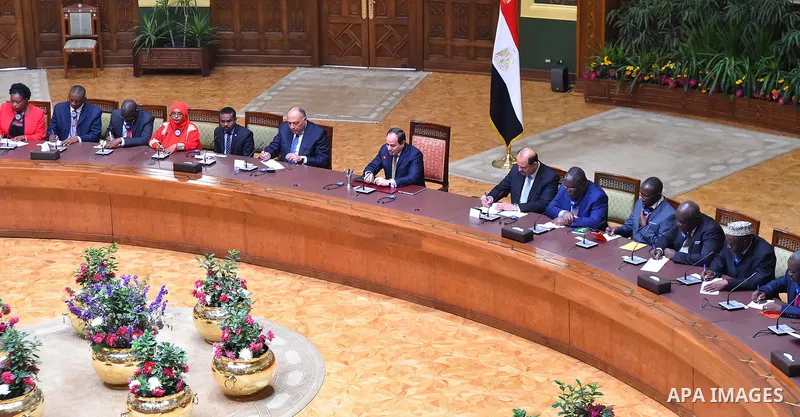 Egyptian President Abdel-Fattah al-Sisi meets with a delegation of senior journalists and media Africans, in Cairo, capital of Egypt, March 12, 2017. Photo by Egyptian President Office