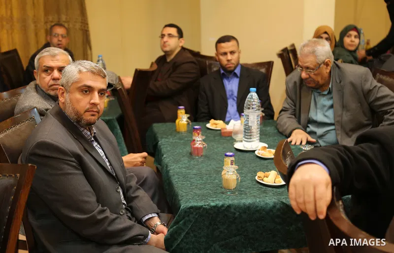Palestinians attend the honoring ceremony of Palestinian journalists whose won a world prizes which organized by Hamas movement, in Gaza city on March 14, 2017. Photo by Ashraf Amra