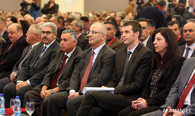 Palestinian Prime Minister Rami Hamdallah attends the First national conference for local economic development in the West Bank city of Ramallah on March 15, 2017. Photo by Prime Minister Office