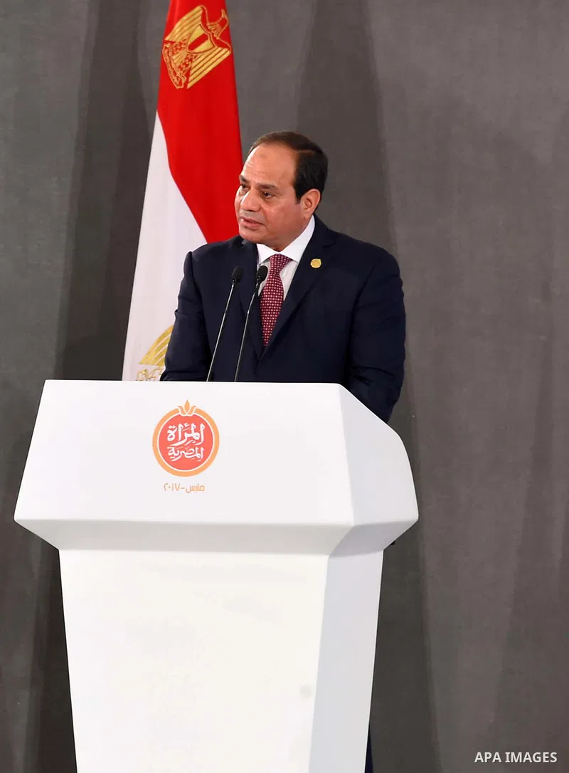 Egyptian President Abdel Fattah al-Sisi takes part in a celebration of the Egyptian Women's Day in Cairo, Egypt, on March 21, 2017. Photo by Egyptian President Office