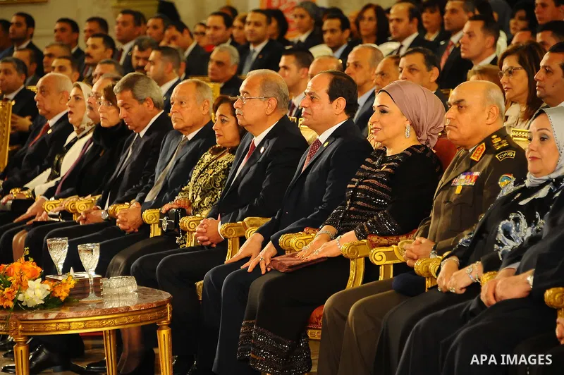 Egyptian President Abdel Fattah al-Sisi takes part in a celebration of the Egyptian Women's Day in Cairo, Egypt, on March 21, 2017. Photo by Egyptian President Office