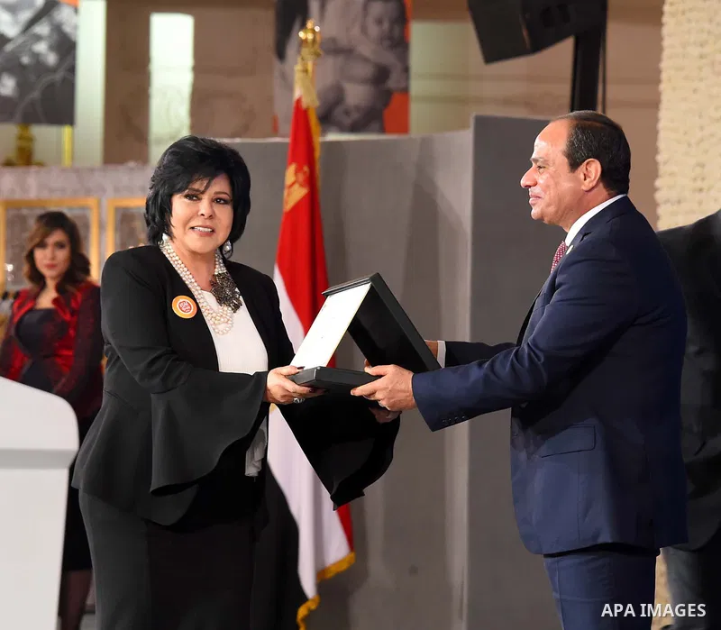 Egyptian President Abdel Fattah al-Sisi takes part in a celebration of the Egyptian Women's Day in Cairo, Egypt, on March 21, 2017. Photo by Egyptian President Office