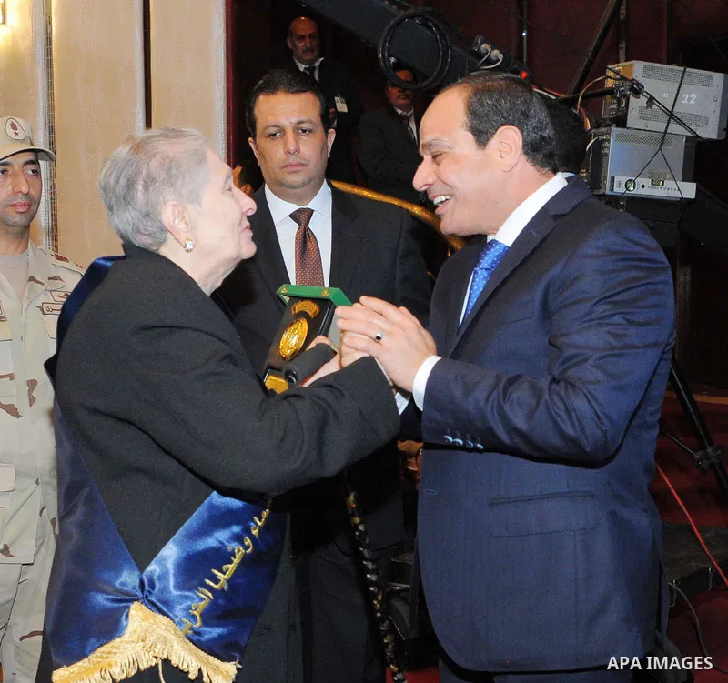 Egyptian President Abdel Fattah al-Sisi attends the educational seminar of the armed forces on the occasion of Martyr's Day, in Cairo, Egypt, on March 23, 2017. Photo by Egyptian President Office