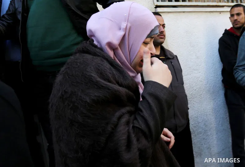 Nahid Asida, wife of Hamas official, Mazen Faqha who was freed by Israel in a 2011 prisoner swap leaves the a hospital morgue in Gaza City March 25, 2017. Faqha was released along with more than 1,000 other Palestinians...