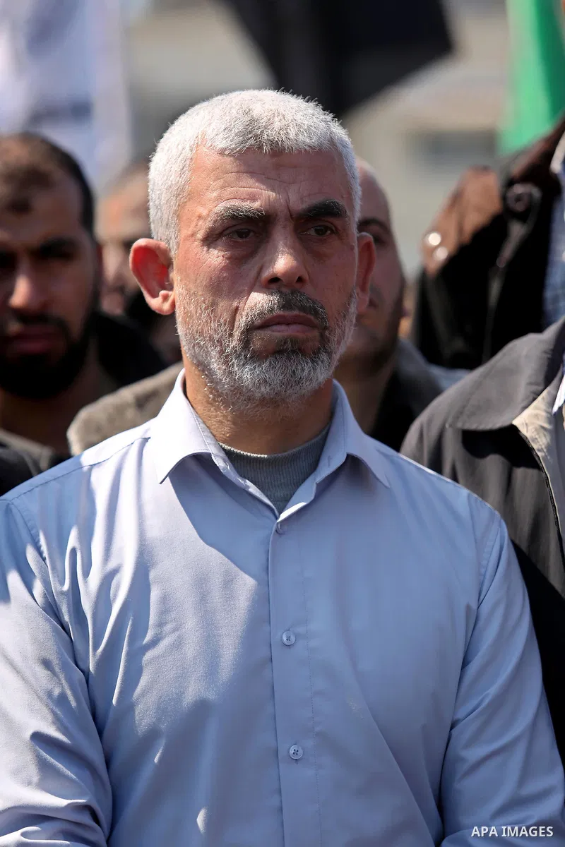 Yahya Sinwar, the new leader of Hamas in the Gaza Strip attends the funeral of Hamas official, Mazen Faqha in Gaza city on March 25, 2017. Gunmen in the Gaza Strip had shot dead the Hamas official on March 24, 2017, acco...