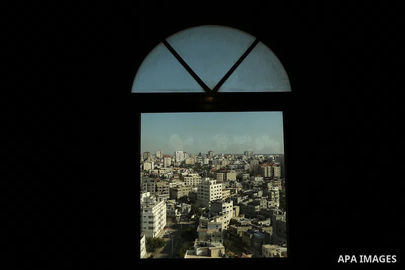 A picture taken on March 26, 2017 shows Gaza city after the Islamist movement shut Erez border crossing and all borders, including its western sea border after blaming the Jewish state for the assassination of one of its...