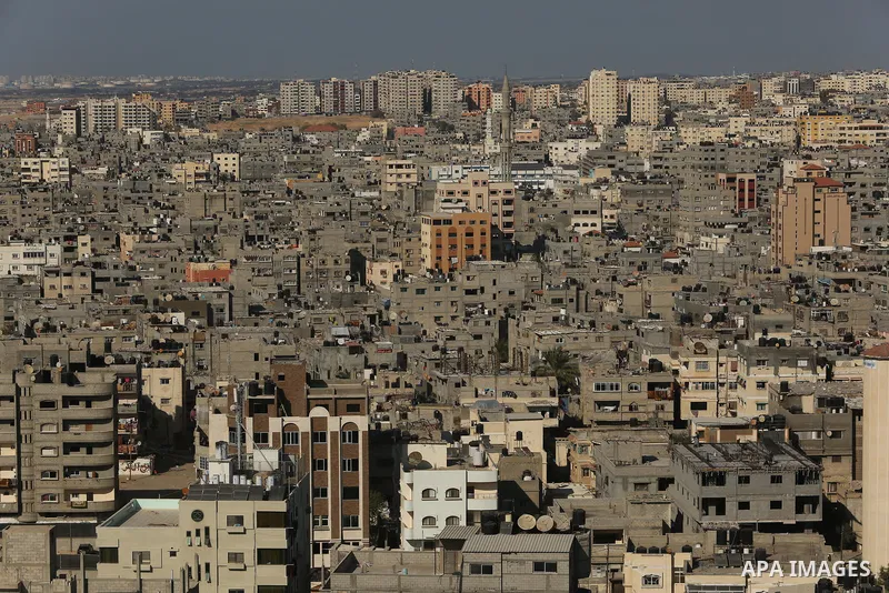 A picture taken on March 26, 2017 shows Gaza city after the Islamist movement shut Erez border crossing and all borders, including its western sea border after blaming the Jewish state for the assassination of one of its...