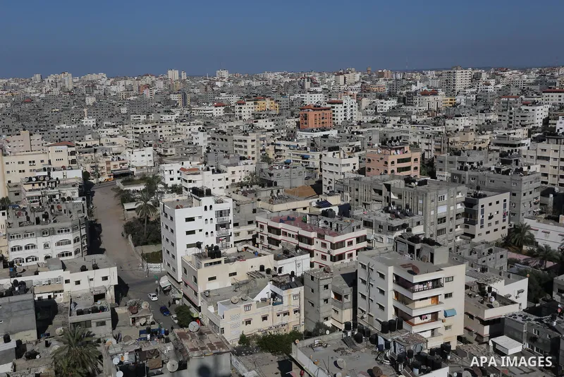 A picture taken on March 26, 2017 shows Gaza city after the Islamist movement shut Erez border crossing and all borders, including its western sea border after blaming the Jewish state for the assassination of one of its...