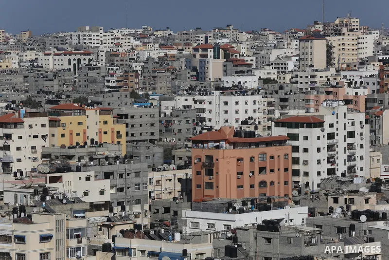 A picture taken on March 26, 2017 shows Gaza city after the Islamist movement shut Erez border crossing and all borders, including its western sea border after blaming the Jewish state for the assassination of one of its...