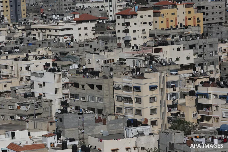 A picture taken on March 26, 2017 shows Gaza city after the Islamist movement shut Erez border crossing and all borders, including its western sea border after blaming the Jewish state for the assassination of one of its...