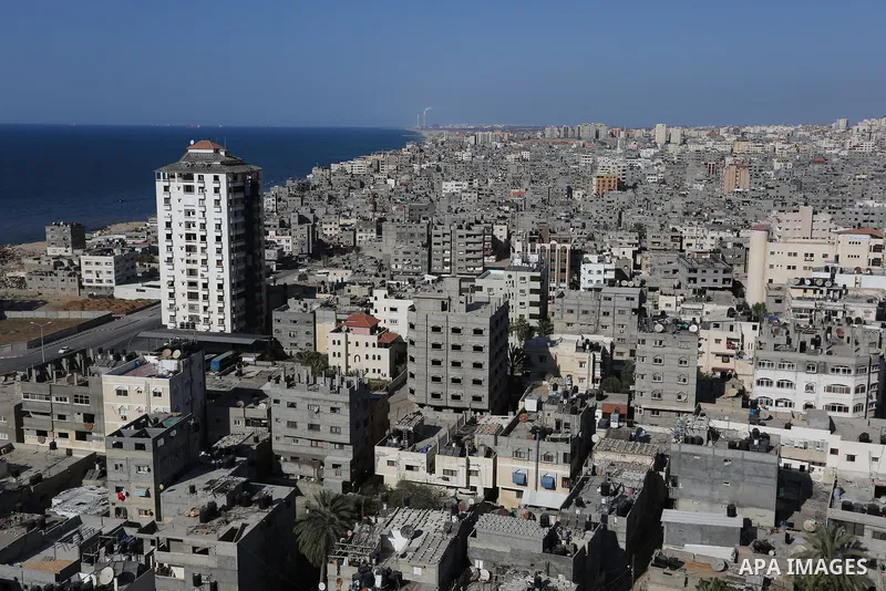 A picture taken on March 26, 2017 shows Gaza city after the Islamist movement shut Erez border crossing and all borders, including its western sea border after blaming the Jewish state for the assassination of one of its...