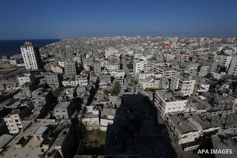 A picture taken on March 26, 2017 shows Gaza city after the Islamist movement shut Erez border crossing and all borders, including its western sea border after blaming the Jewish state for the assassination of one of its...