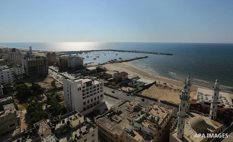 A picture taken on March 26, 2017 shows a general view of Gaza seaport after the Islamist movement shut Erez border crossing and all borders, including its western sea border after blaming the Jewish state for the assass...