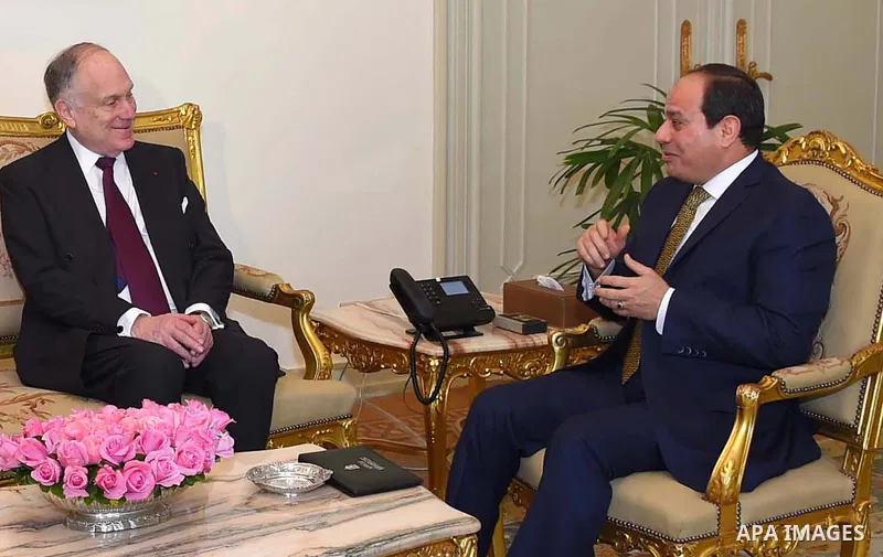 Egyptian President Abdel Fattah al-Sisi, meets with President of the World Jewish Congress, Ronald Lauder, in Cairo, Egypt, on March 26, 2017. Photo by Egyptian President Office