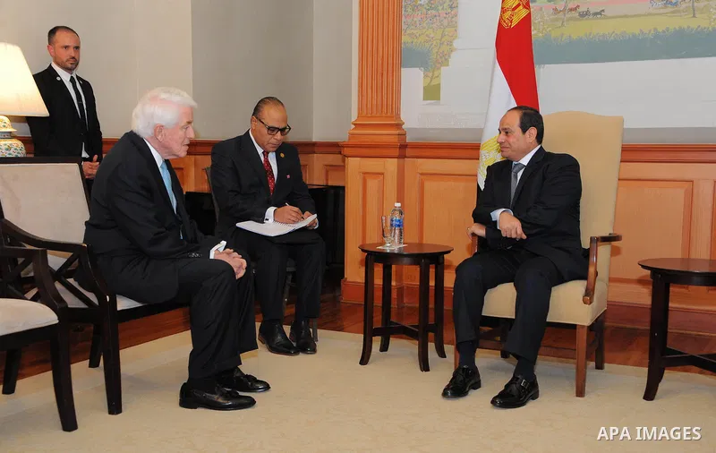 Egyptian President Abdel Fattah el-Sisi during his tour of the US Chamber of Commerce in Washington, United States on April 4, 2017. Photo by Egyptian President Office