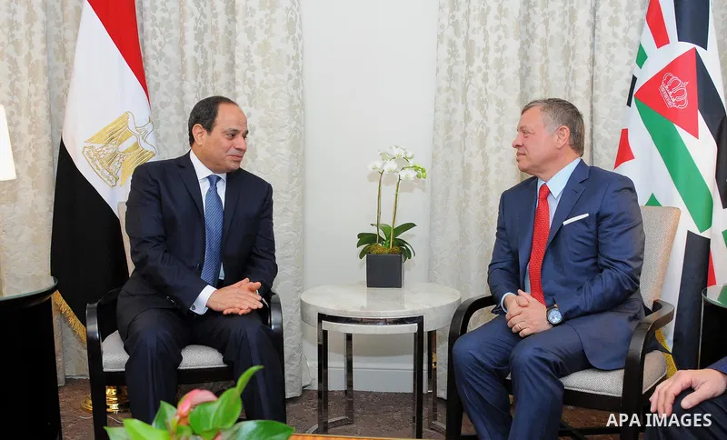Egyptian President Abdel Fattah Al-Sisi meets with Jordan's King Abdullah II, in Washington, United States on April 4, 2017. Photo by Egyptian President Office