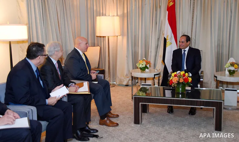 Egyptian President Abdel Fattah Al-Sisi meets with Herbert Raymond McMaster the American National Security Advisor in Washington, United States on April 4, 2017. Photo by Egyptian President Office