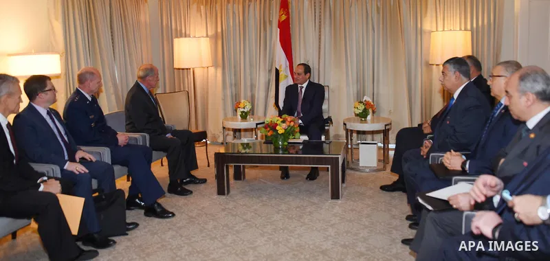 Egypt's President Abdel Fattah al-Sisi meets with Director of US national intelligence, in Washington, United States on April 5, 2017. Photo by Egyptian President Office