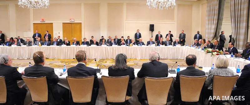 Egypt's President Abdel Fattah al-Sisi attends a meeting Director of US national intelligence, in Washington, United States on April 5, 2017. Photo by Egyptian President Office