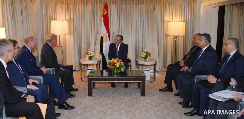 Egypt's President Abdel Fattah al-Sisi meets with Director of US national intelligence, in Washington, United States on April 5, 2017. Photo by Egyptian President Office
