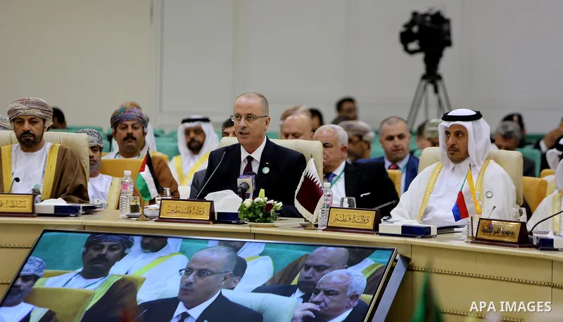 Palestinian Prime Minister Rami Hamdallah attends the 34th meeting of Arab Interior Ministers Council in Tunis, Tunisia on April 5, 2017. Photo by Prime Minister Office