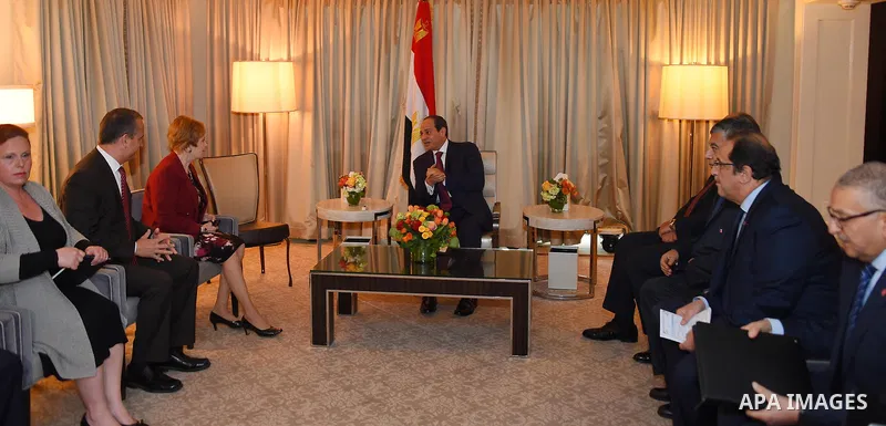 Egypt's President Abdel Fattah al-Sisi attends a meeting, in Washington, United States on April 5, 2017. Photo by Egyptian President Office