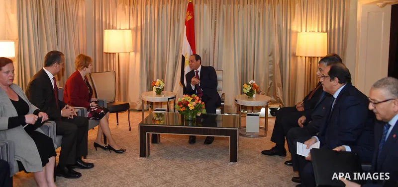 Egypt's President Abdel Fattah al-Sisi attends a meeting, in Washington, United States on April 5, 2017. Photo by Egyptian President Office