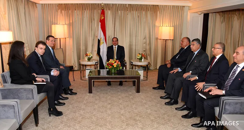 Egypt's President Abdel Fattah al-Sisi attends a meeting, in Washington, United States on April 6, 2017. Photo by Egyptian President Office