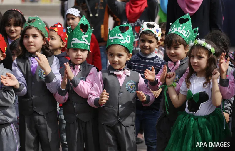 Palestinian children take part in the Palestine Children's Festival in Gaza City, on April 9, 2017. Photo by Mohammed Asad