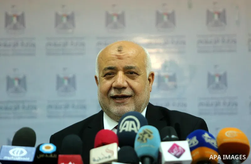 Palestinian Attorney General in Gaza strip, Ismail Jabr speaks during a press conference, in Gaza city, on April 9, 2017. Photo by Ashraf Amra