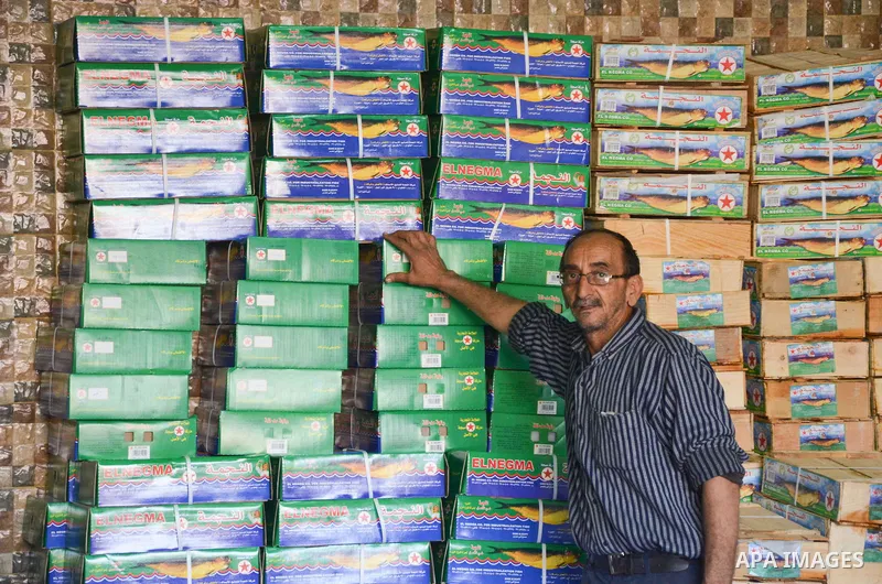 Egyptians buy the Herring or, salted fish during preparation for the upcoming the Sham El Nessim, or the Festival of Spring Breeze, which marks the beginning of spring, in Cairo, on April 14, 2017. Photo by Amr Sayed