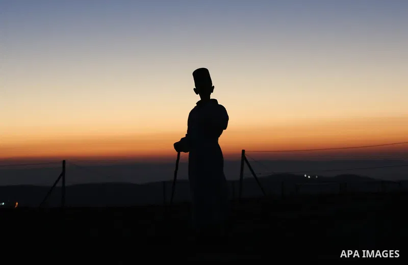 Members of the Samaritan sect take part in a traditional pilgrimage marking the holiday of Passover atop Mount Gerizim near the West Bank city of Nablus, on April 17, 2017. The Samaritans practice a religion that is base...
