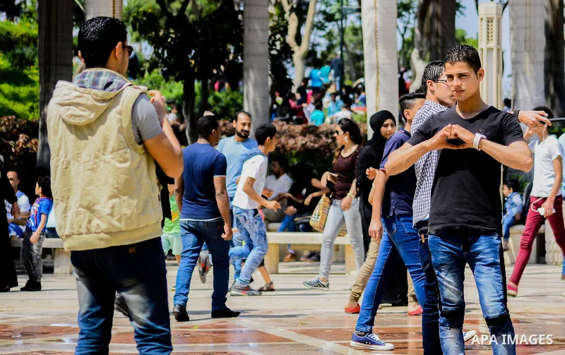 Egyptians enjoy during the celebration Sham El Nessim at a garden in Cairo, Egypt on April 17, 2017. Egyptians celebrate the Sham El Nessim, or the Festival of Spring Breeze, which marks the beginning of spring. Photo by...