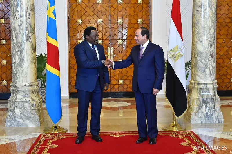 Egyptian President Abdel Fattah el-Sisi, meets with Congolese President Joseph Kabila, in Cairo, Egypt on April 22, 2017.. Photo by Egyptian President Office