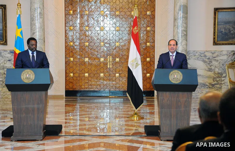 Egyptian President Abdel Fattah el-Sisi, meets with Congolese President Joseph Kabila, in Cairo, Egypt on April 22, 2017.. Photo by Egyptian President Office