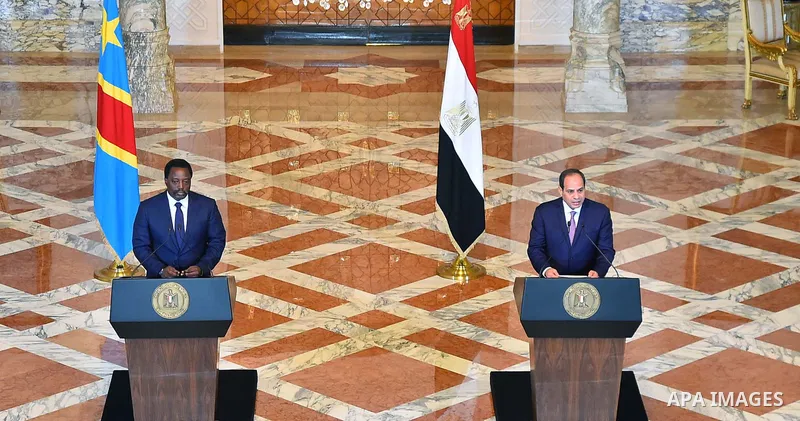 Egyptian President Abdel Fattah el-Sisi, meets with Congolese President Joseph Kabila, in Cairo, Egypt on April 22, 2017.. Photo by Egyptian President Office
