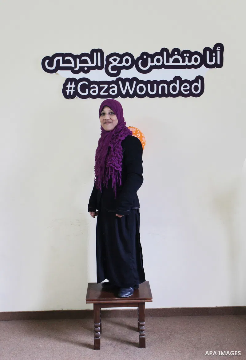 Sawsan Al Khalili, 40 years-old, a Palestinian woman of special needs poses for a photo in Gaza city on Feb. 11, 2017. Al Khalili secretary general of the general union of the Palestinian disabled and a head of the Pales...