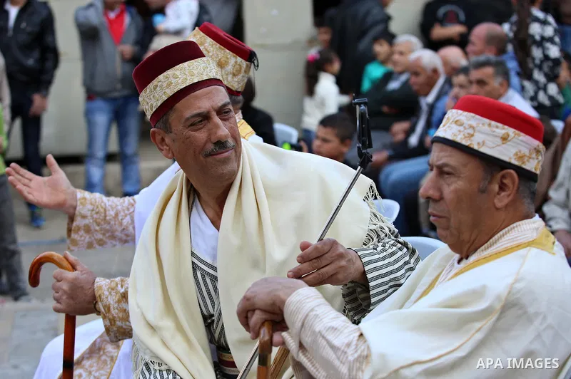 Palestinians Muslim Sufis attend a ceremony commemorating the Islamic holiday of Isra Mi'raj in the West Bank city of Nablus on April 24, 2017. The holiday marks what Muslims believe is Prophet Mohammad's journey from Me...