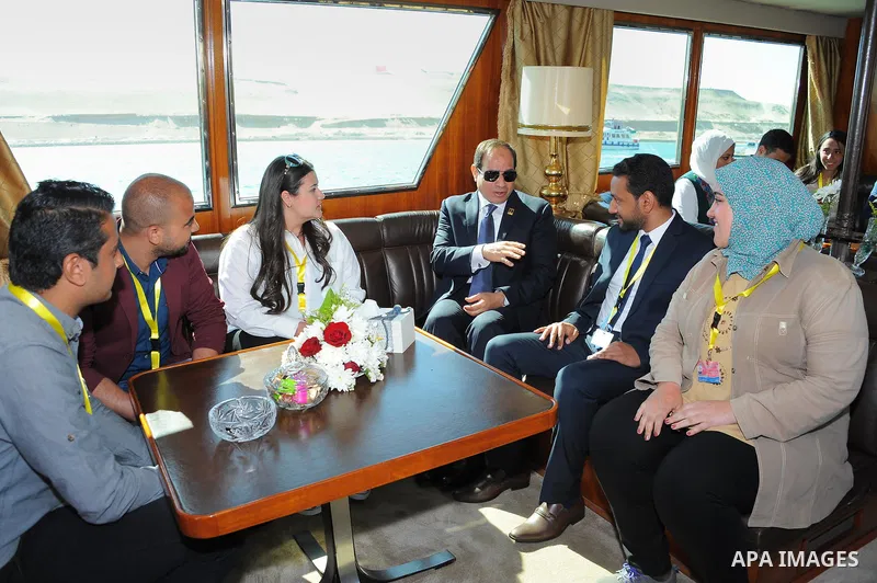 Egyptian President Abdel Fattah el-Sisi, attends Third Youth Conference, in Ismailia, Egypt, on April 25, 2017. Photo by Egyptian President Office