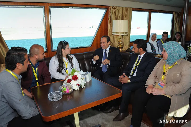 Egyptian President Abdel Fattah el-Sisi, attends Third Youth Conference, in Ismailia, Egypt, on April 25, 2017. Photo by Egyptian President Office
