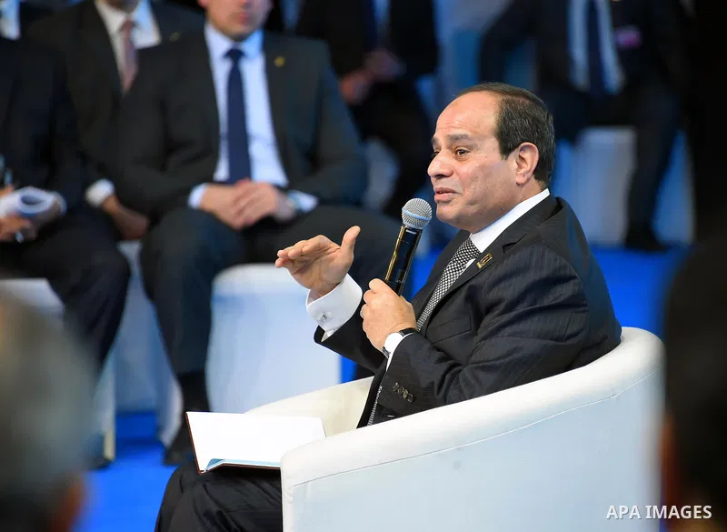 Egyptian President Abdel Fattah al-Sisi, speaks during the Third Youth Conference, in Ismailia, Egypt, on April 26, 2017. Photo by Egyptian President Office