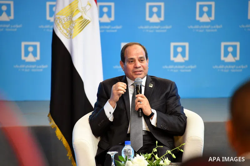 Egyptian President Abdel Fattah al-Sisi, speaks during the Third Youth Conference, in Ismailia, Egypt, on April 26, 2017. Photo by Egyptian President Office